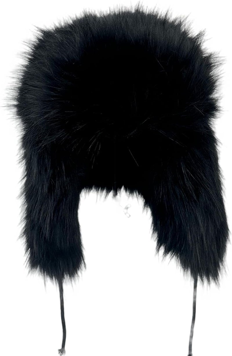 YFJNV Y2K Faux Fur Russian Hat, Soft, Warm Winter Trapper Hat with Earmuffs for Men and Women - Image 2